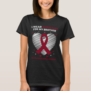 Camiseta Câncer de Sangue Borgonha Irmão Mieloma Múltiplo A