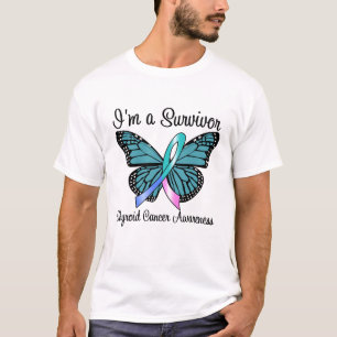 Camiseta Cancer de tiróide eu sou um sobrevivente