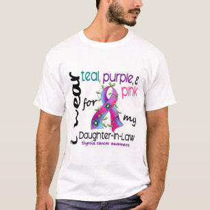 Camiseta Cancer de tiróide eu visto a fita para a nora