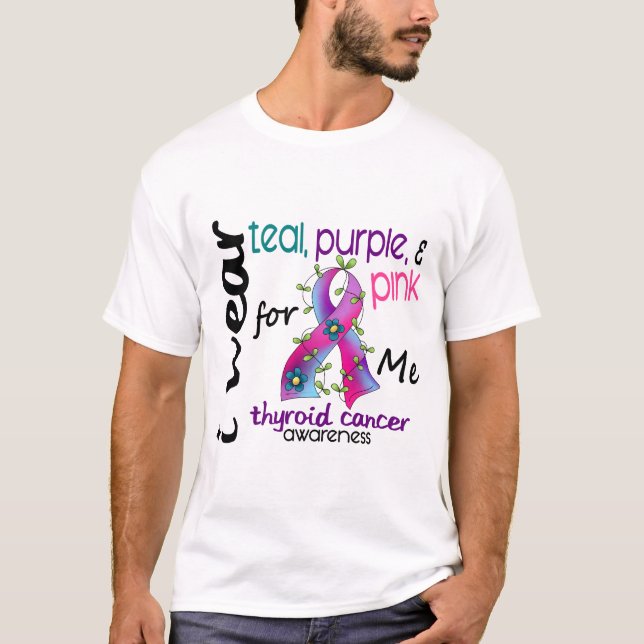Camiseta Cancer de tiróide eu visto a fita para MIM 43 (Frente)