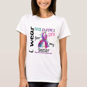 Camiseta Cancer de tiróide eu visto a fita para minha irm