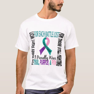 Camiseta Cancer de tiróide eu visto orgulhosa a cerceta,