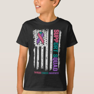 Camiseta Câncer de tiróide quadrado de suporte ao cancer