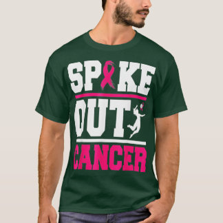 Camiseta Cancer De Voleibol Do Jogador De Cancer Spike Out 