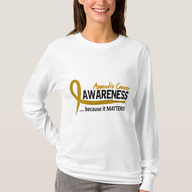 Camiseta Cancer do apêndice da consciência 2 (Frente)