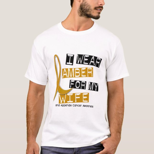 Camiseta CANCER do APÊNDICE eu visto o âmbar para minha (Frente)