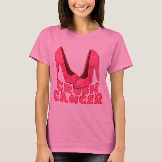 Camiseta Cancer do esmagamento com estiletes (Frente)