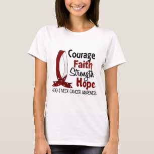 Camiseta Cancer do pescoço da cabeça da esperança da for