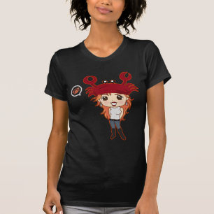 Camiseta cancer do zodíaco do chibi
