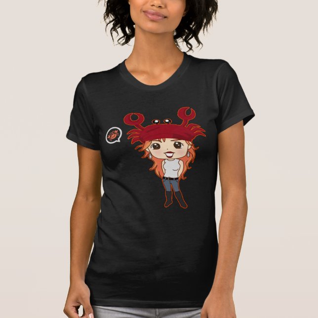 Camiseta cancer do zodíaco do chibi (Frente)
