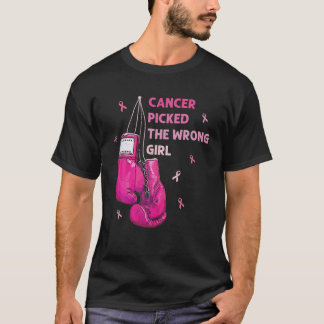 Camiseta Cancer Escolheu O Cancer De Mama Errado Da Garota 