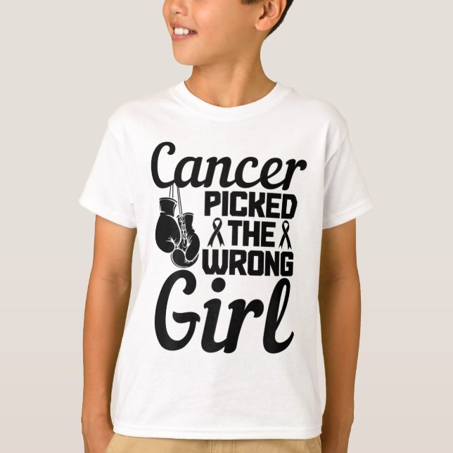 Camiseta Cancer Escolheu O Cancer De Mama Errado Da Garota  (Frente)