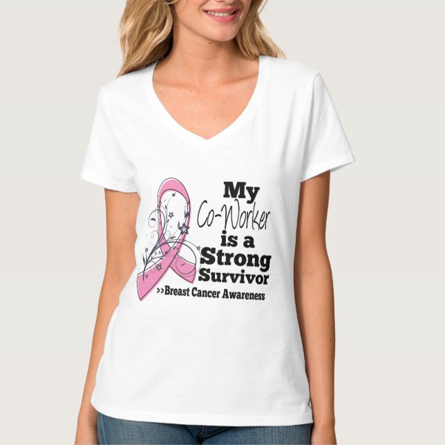 Camiseta Cancer Forte de Sobrevivência de Colaboração (Frente)