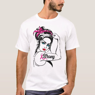 Camiseta Cancer Forte Rosie A Fita Rosa Do Marinheiro