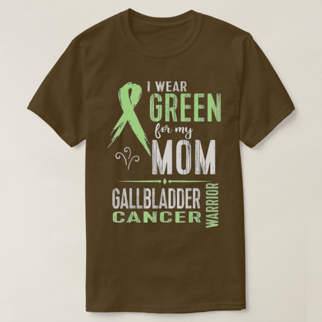 Camiseta Cancer Gallbladbless Sensibilização Minha Fita Mãe (Frente do Design)