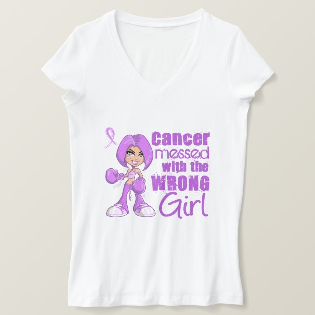 Camiseta Cancer Geral Mensado Com Rapariga Errada (Frente do Design)