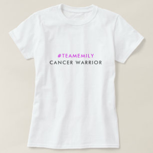 Camiseta Cancer Guerreiro   Nome da Equipe Hashtag Moderno 