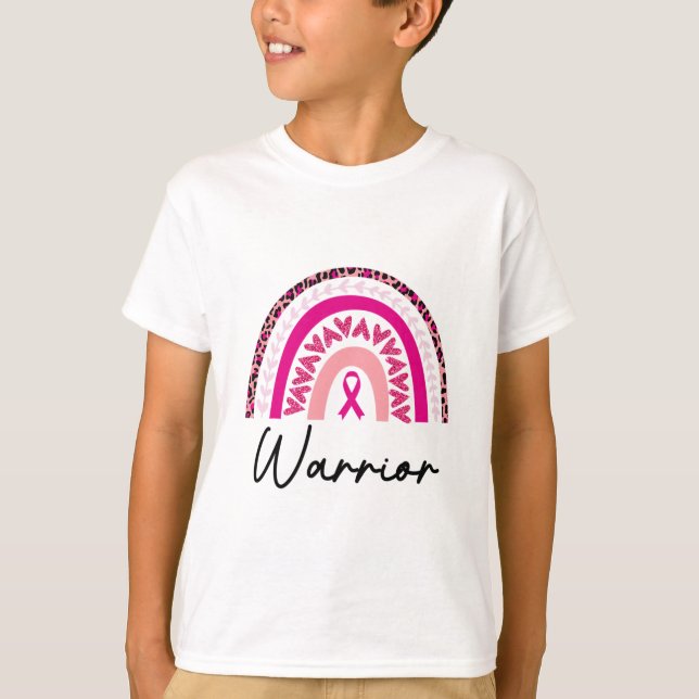 Camiseta Cancer Guerreiro Rosa Cancer Sensibilização Rainbo (Frente)