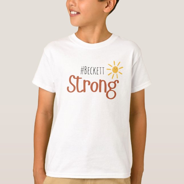Camiseta cancer infantil forte #name (Frente)