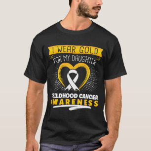 Camiseta Câncer Infantil Use Dourado Pelo Coração Da Filha