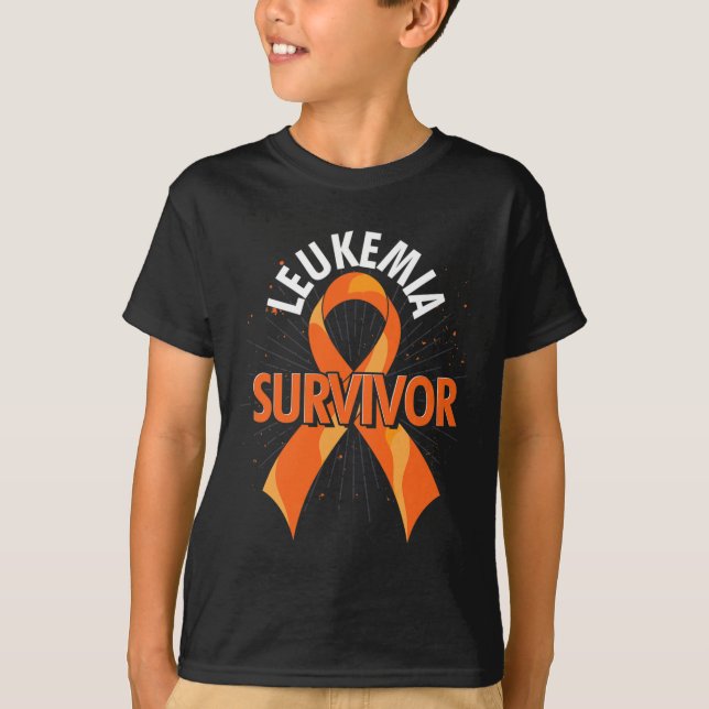 Camiseta Cancer Luta Contra Leucemia Laranja De Fita Em Gue (Frente)