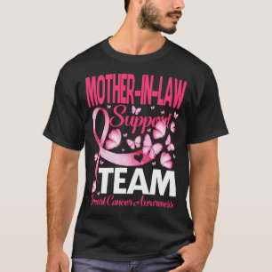 Camiseta CANCER MÃE-IN-LAW da Equipe de Suporte à Borboleta
