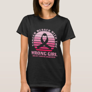 Camiseta Cancer Mensado Com O Cancer De Mama Da Garota Erra