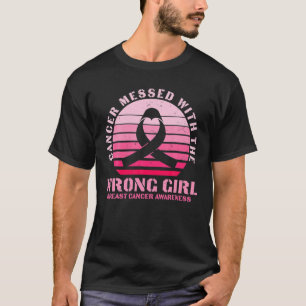 Camiseta Cancer Mensado Com O Cancer De Mama Da Garota Erra