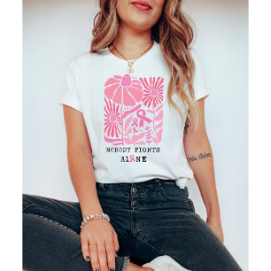 Camiseta Cancer Mês das Flores e Fitas Rosa