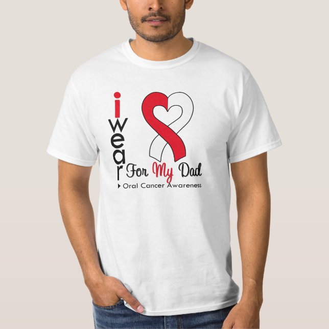 Camiseta Cancer oral eu visto a fita para meu pai (Frente)