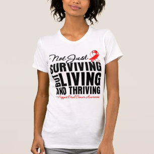 Camiseta Cancer oral não apenas que sobrevive mas que vive
