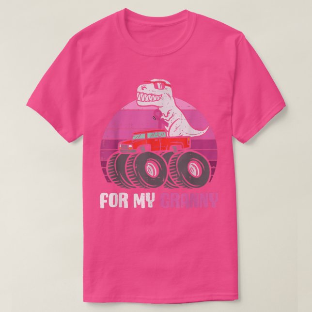 Camiseta Cancer Para Minha Avó Vintage TRex Dinossauro (Frente do Design)