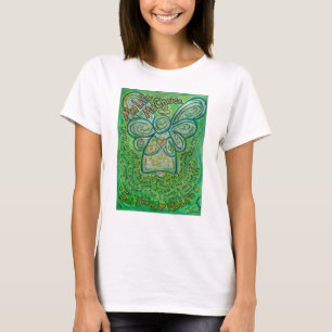 Camiseta Cancer Poem Green Guardian Angel Art Shirt