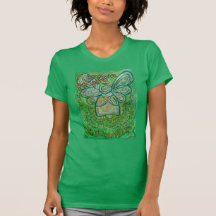 Camiseta Cancer Poem Green Guardian Angel Art Shirt
