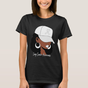 Camiseta Cancer pulmonar Consciência Negra Mulher Branca Fi