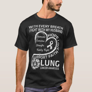 Camiseta Cancer pulmonar de consciência presente Cancer pul