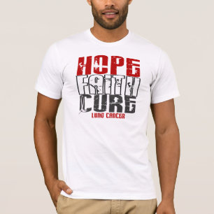 CAMISETA CÂNCER PULMONAR DE CURA DE FÉ DA ESPERANÇA