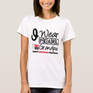 Camiseta Câncer pulmonar eu visto a fita da pérola para m