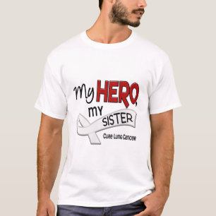 Camiseta Câncer pulmonar MEU HERÓI MINHA IRMÃ 42