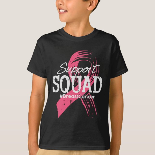 Camiseta Cancer Ribbon Support Squad Awarness Men Women Ki (Frente)