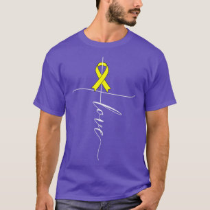 Camiseta Cancer Sarcoma Sensibilização Amar Presente Amarel