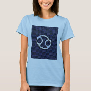 Camiseta Cancer - Sinal Zodiac no Impressão de fibra de ca