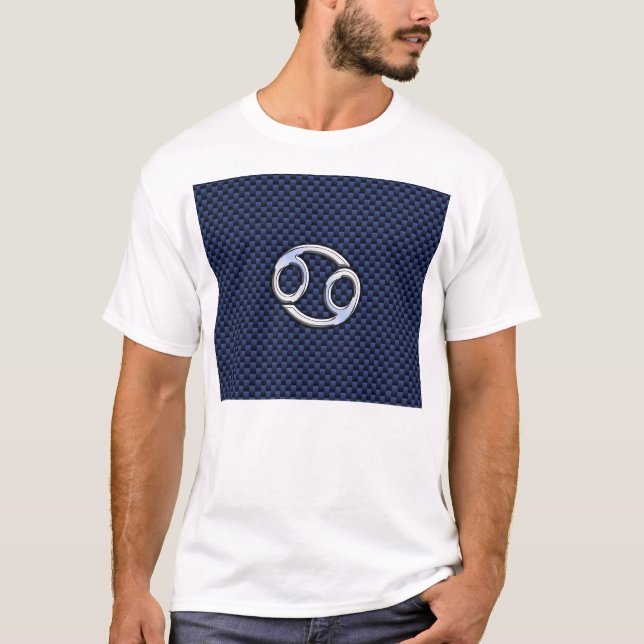 Camiseta Cancer - Sinal Zodiac no Impressão de fibra de car (Frente)