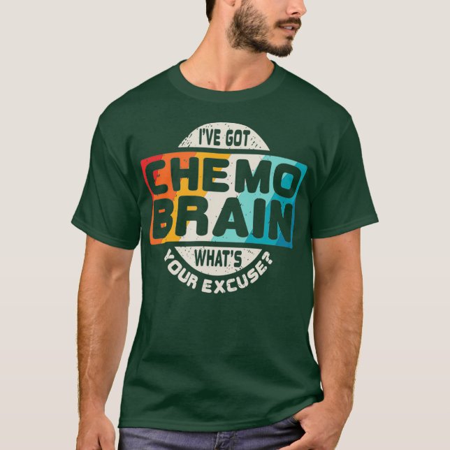 Camiseta Cancer T Shirt Chemo Brain Retro Awareness Gift (Frente)