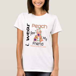 Camiseta Cancer uterina eu visto o pêssego para meu amigo