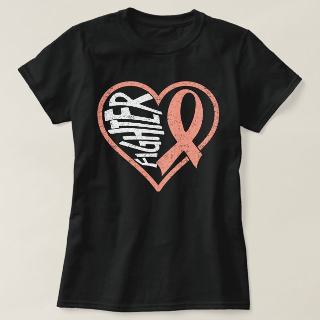 Camiseta Cancer Uterino de Pêssego do Endométrio (Frente do Design)