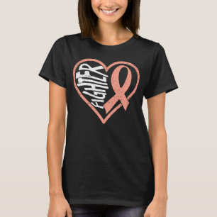 Camiseta Cancer Uterino de Pêssego do Endométrio