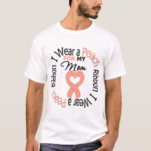 Camiseta Cancer Uterino Eu Visto Fita De Pêssego Para Minh
