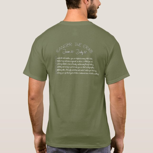 Camiseta Câncer – Verde Exército (Verso)
