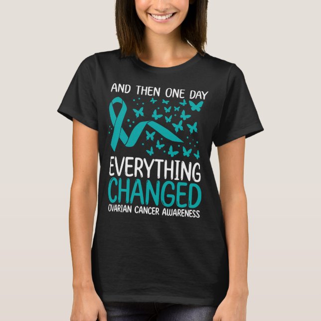 Camiseta Cancer Warrior Ribbon Ovarian Cancer Awareness (Frente)